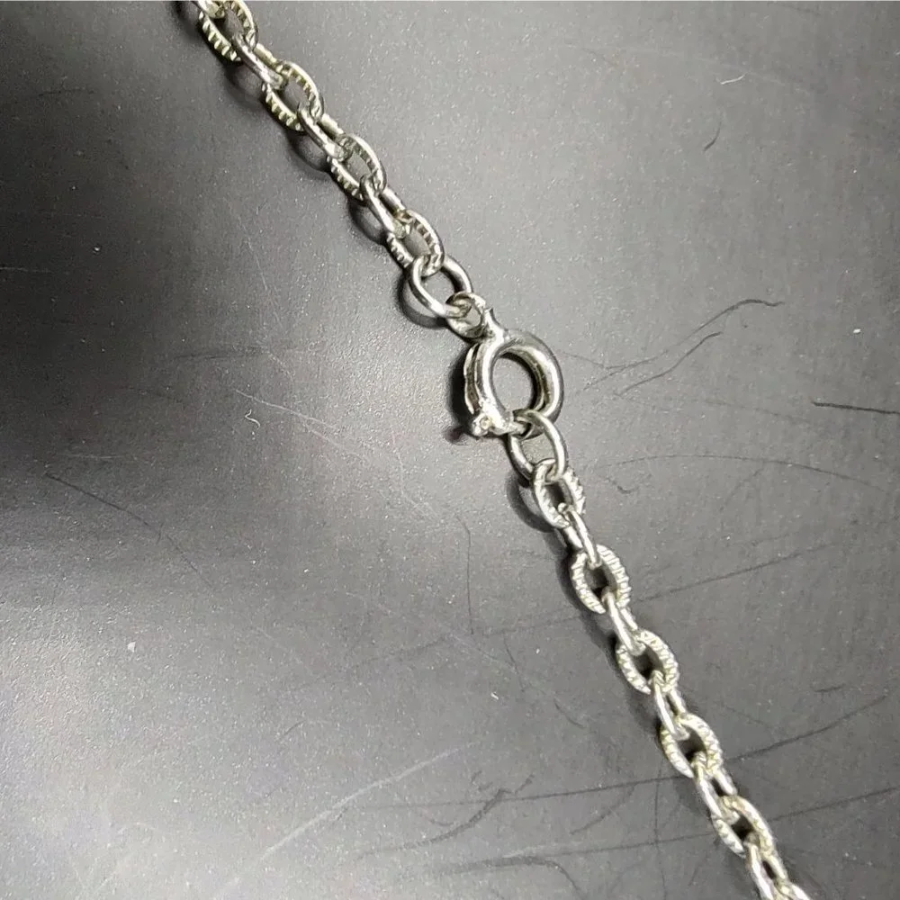 Vintage Silver Tone Pendent with Center Cutouts Second Tier Modernist Geometric
